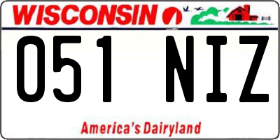 WI license plate 051NIZ
