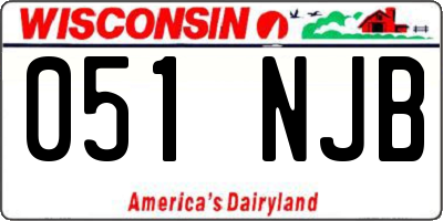 WI license plate 051NJB