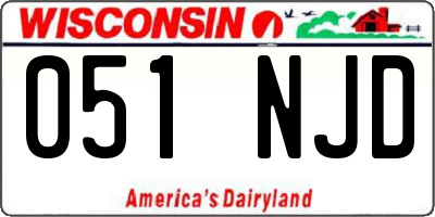 WI license plate 051NJD