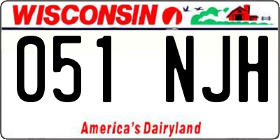 WI license plate 051NJH