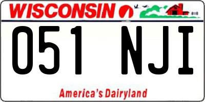 WI license plate 051NJI