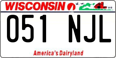 WI license plate 051NJL