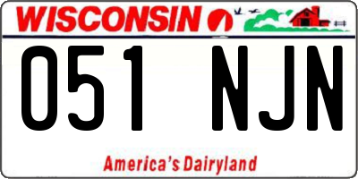 WI license plate 051NJN