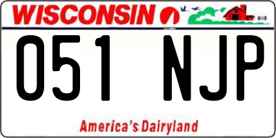 WI license plate 051NJP