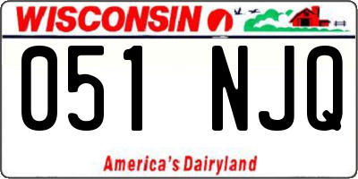 WI license plate 051NJQ