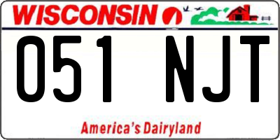 WI license plate 051NJT