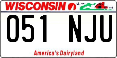 WI license plate 051NJU