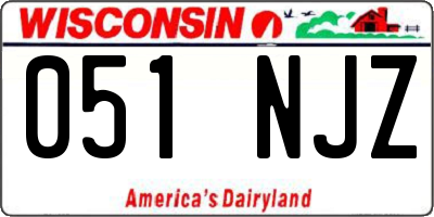 WI license plate 051NJZ