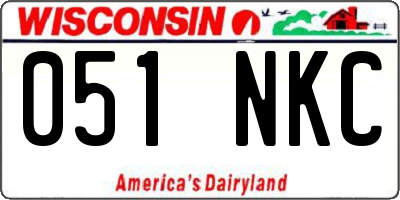 WI license plate 051NKC
