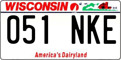 WI license plate 051NKE