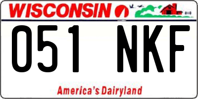 WI license plate 051NKF
