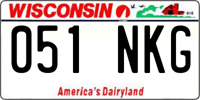 WI license plate 051NKG