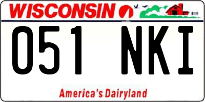 WI license plate 051NKI