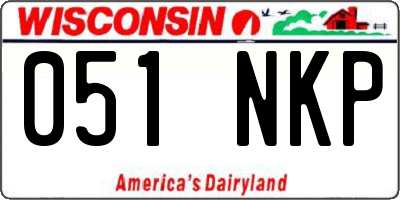 WI license plate 051NKP
