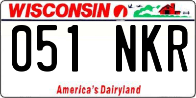 WI license plate 051NKR