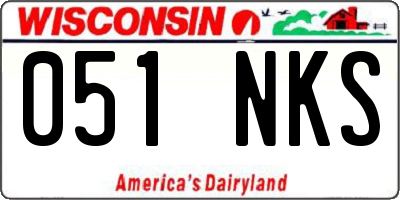 WI license plate 051NKS