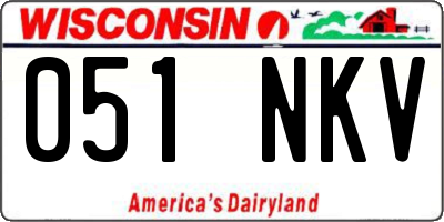 WI license plate 051NKV