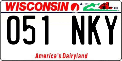 WI license plate 051NKY