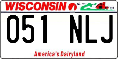 WI license plate 051NLJ