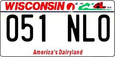 WI license plate 051NLO