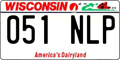WI license plate 051NLP