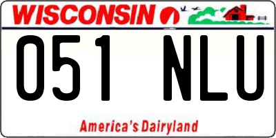 WI license plate 051NLU