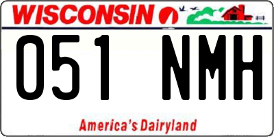 WI license plate 051NMH