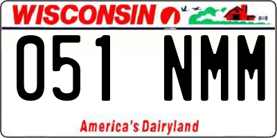 WI license plate 051NMM