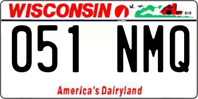 WI license plate 051NMQ