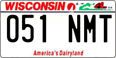 WI license plate 051NMT