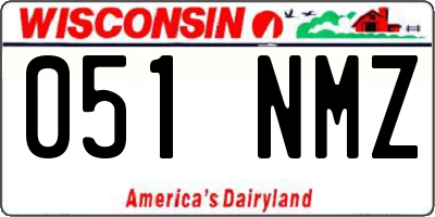 WI license plate 051NMZ