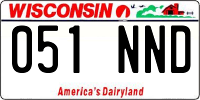 WI license plate 051NND