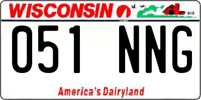 WI license plate 051NNG