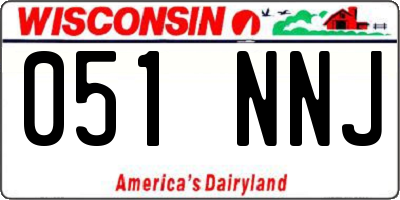 WI license plate 051NNJ