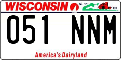 WI license plate 051NNM