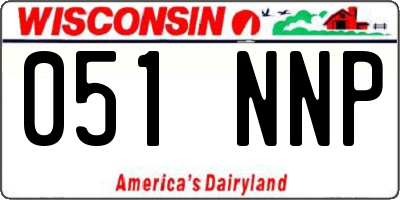 WI license plate 051NNP