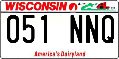 WI license plate 051NNQ
