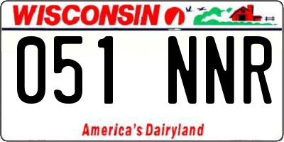 WI license plate 051NNR