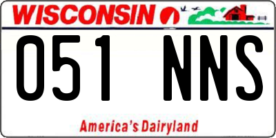 WI license plate 051NNS
