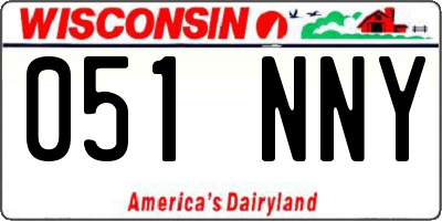 WI license plate 051NNY
