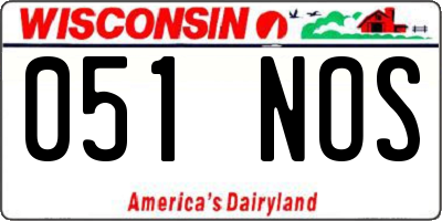 WI license plate 051NOS