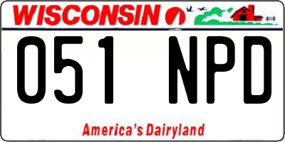 WI license plate 051NPD