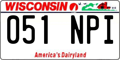 WI license plate 051NPI