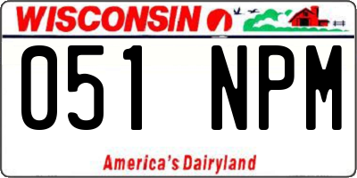 WI license plate 051NPM