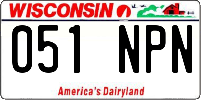 WI license plate 051NPN