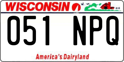 WI license plate 051NPQ