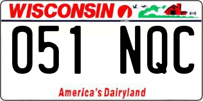WI license plate 051NQC