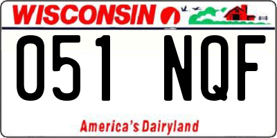 WI license plate 051NQF