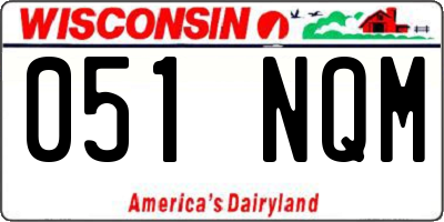 WI license plate 051NQM