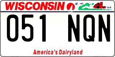WI license plate 051NQN